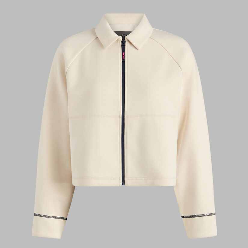 COSY DOUBLE KNIT CROPPED COLLARED JACKET image number 1