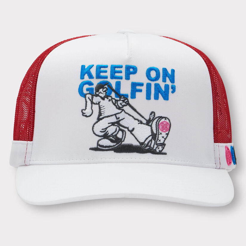 KEEP ON GOLFIN' COTTON TWILL TRUCKER HAT image number 2