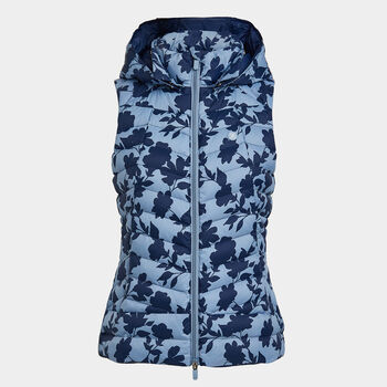 TONAL FLORAL NYLON PUFFER GILET