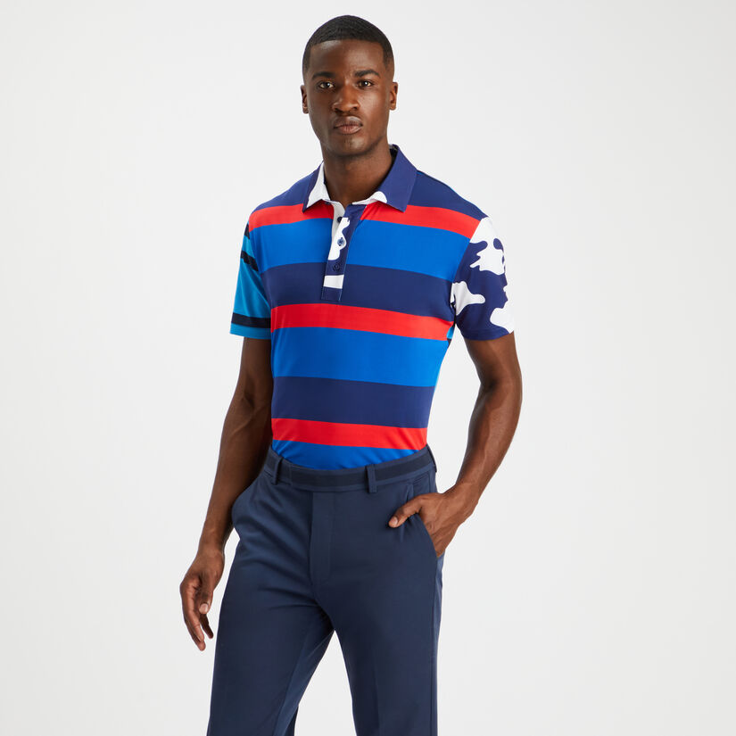 MIXED MEDIA TECH JERSEY SLIM FIT POLO image number 3