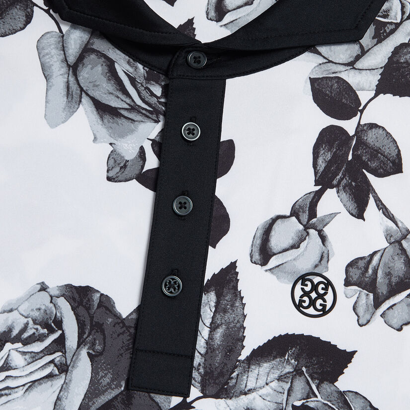 PHOTO FLORAL TECH JERSEY MODERN SPREAD COLLAR POLO MEN S POLO
