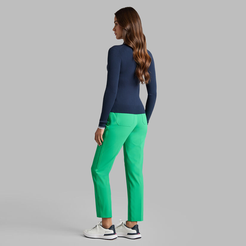 COTTON BLEND LONG SLEEVE KNIT POLO image number 4