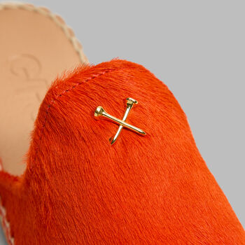 WOMEN'S METAL TEES PONY HAIR ESPADRILLE