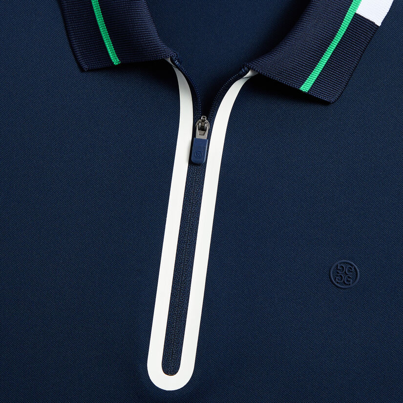 CONTRAST SLEEVE TECH PIQU&Eacute; 1/4 ZIP POLO image number 5