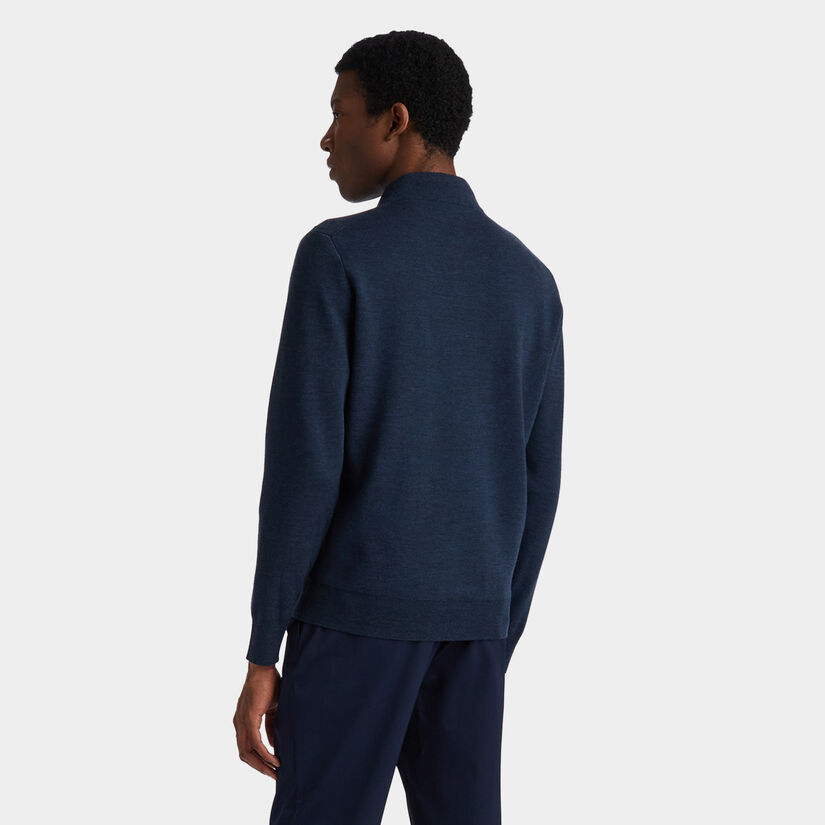 V NECK MERINO WOOL QUARTER ZIP JUMPER image number 5