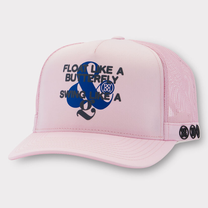 FLOAT LIKE A BUTTERFLY INTERLOCK KNIT TRUCKER HAT image number 1