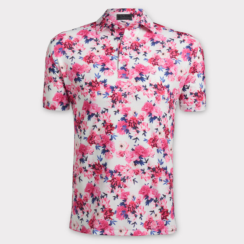 PHOTO FLORAL TECH JERSEY SLIM FIT POLO image number 1