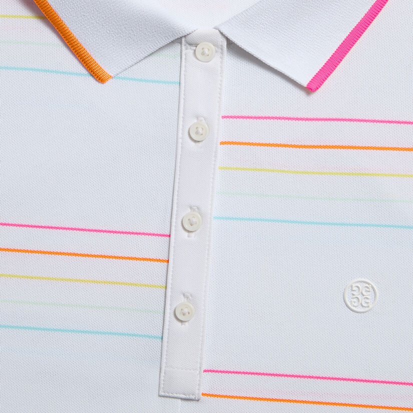 OFFSET STRIPE TECH PIQU&Eacute; SLEEVELESS POLO image number 5