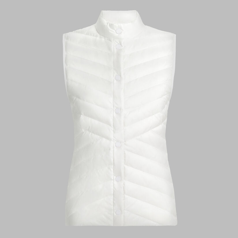 V-DOWN QUILTED STRETCH TECH INTERLOCK GILET image number 1