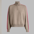 MERINO WOOL COTTON PLAITED 1/4 ZIP JUMPER image number 1