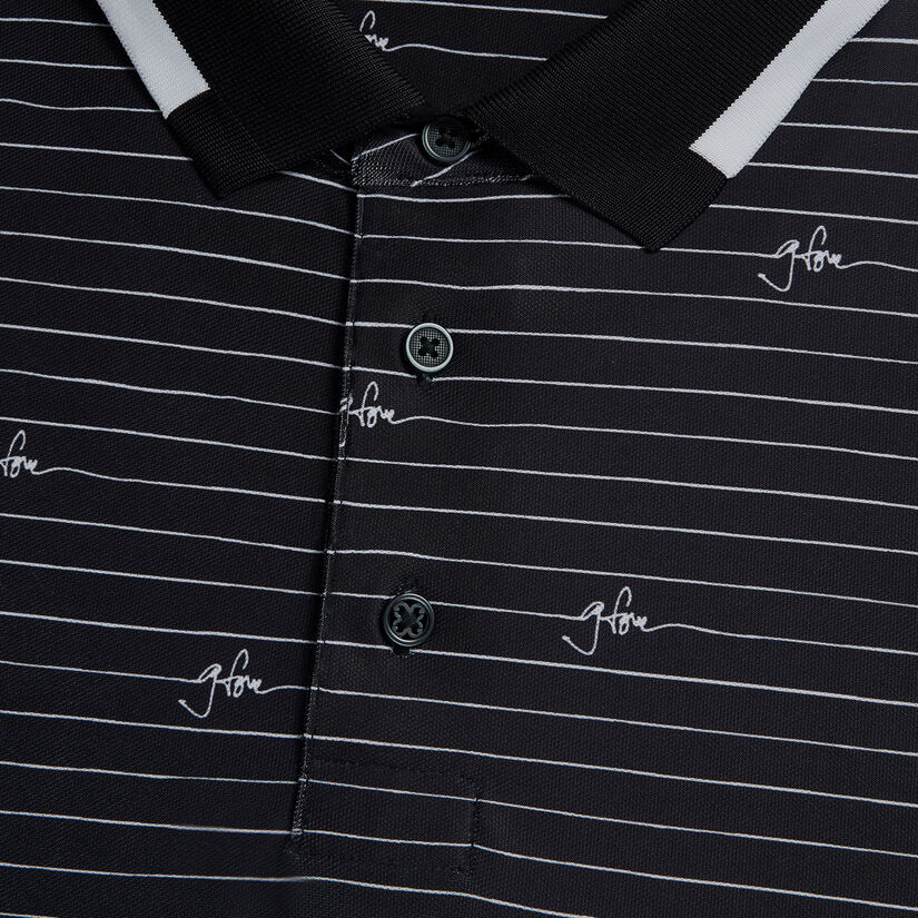 G FORE SCRIPT STRIPE TECH PIQUE BANDED SLEEVE POLO MEN S POLO SHIRTS G FORE