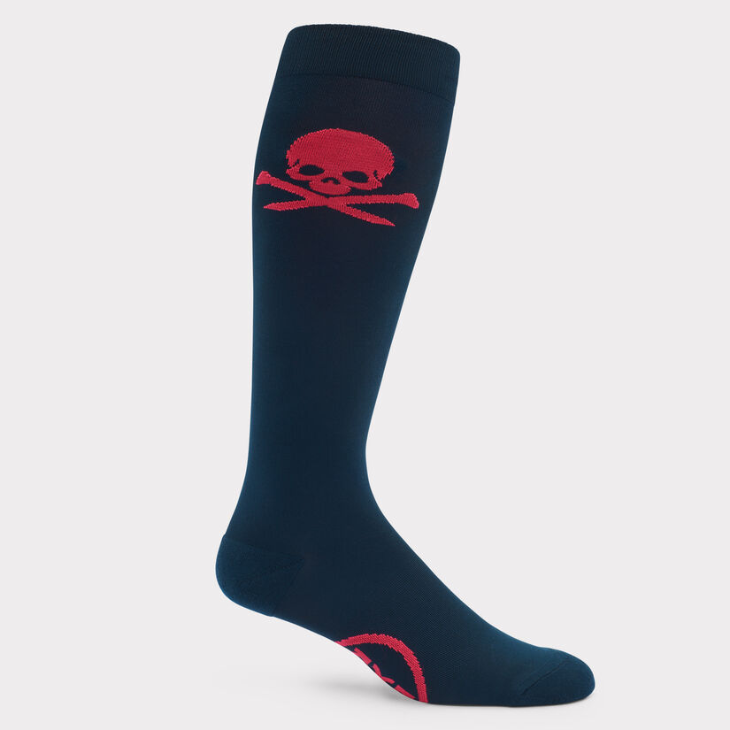 WOMEN'S SKULL & T'S NYLON KNEE HIGH SOCK image number 1