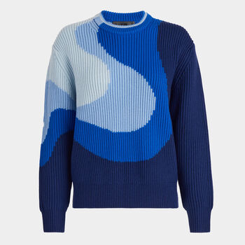 MERINO WOOL GRADIENT JACQUARD CREWNECK JUMPER