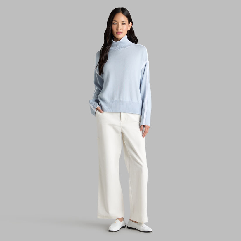 MERINO WOOL CONTRAST STRIPE TURTLENECK JUMPER image number 3