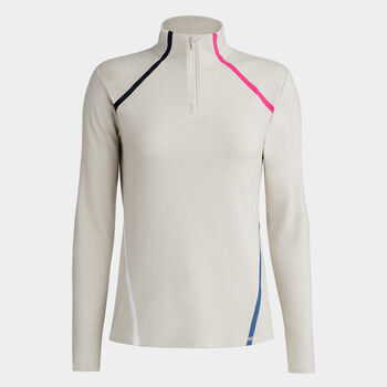 COLOUR BLOCK LUXE STAPLE QUARTER ZIP PULLOVER