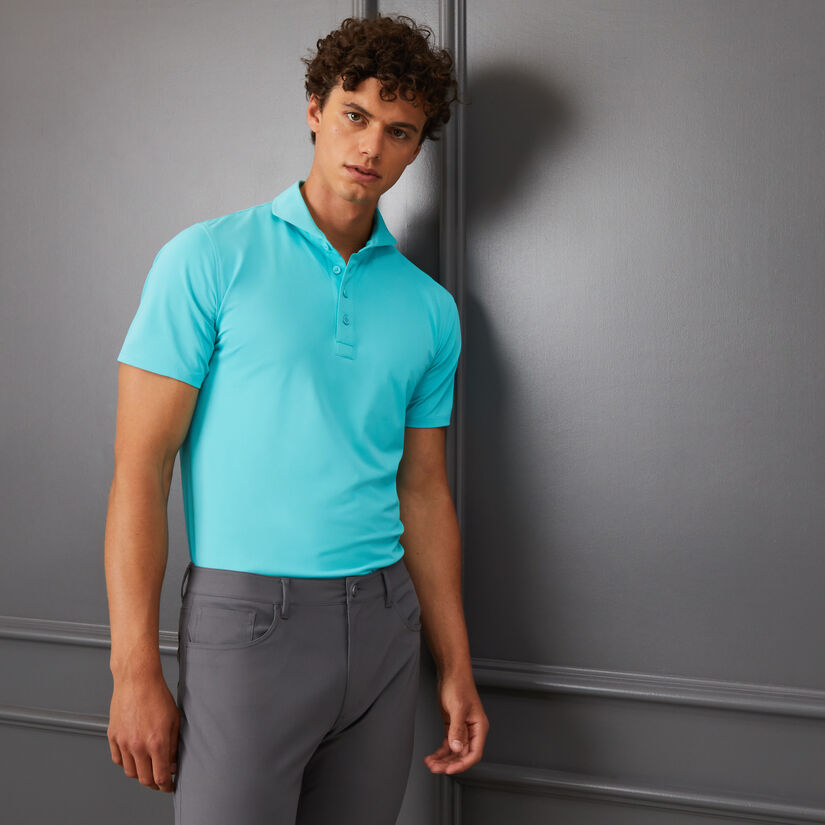 ESSENTIAL MODERN SPREAD COLLAR TECH PIQU&Eacute; TAILORED FIT POLO image number 2