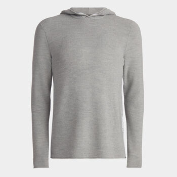 WAFFLE STITCH MERINO WOOL HOODED JUMPER