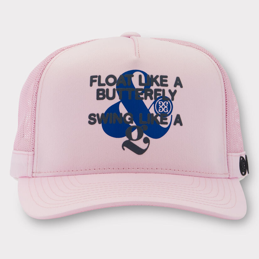 FLOAT LIKE A BUTTERFLY INTERLOCK KNIT TRUCKER HAT image number 2
