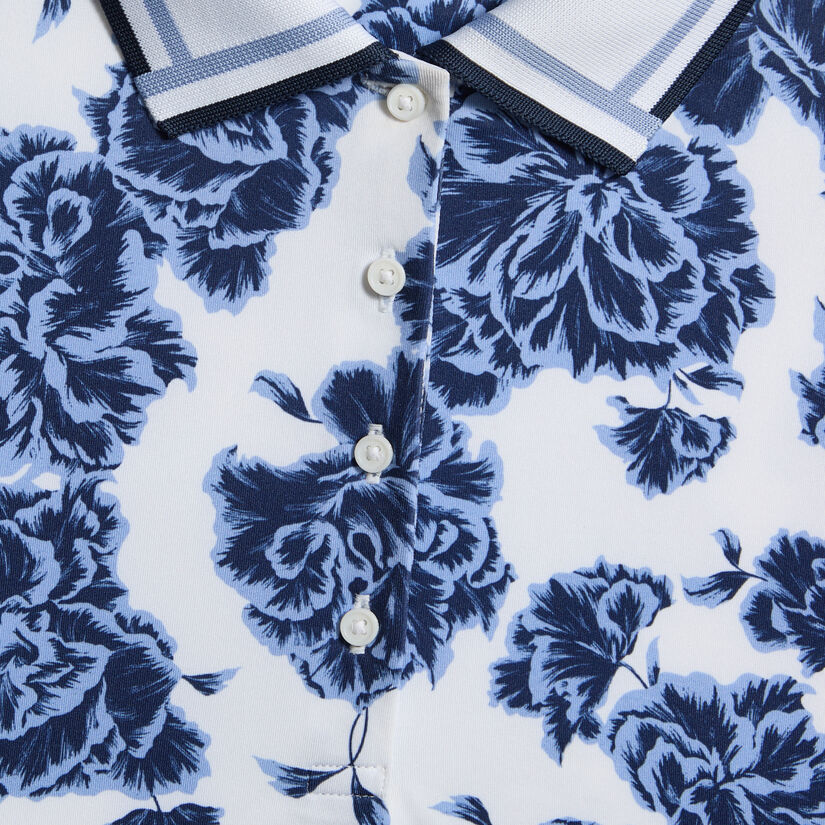 STAMPED FLORAL TECH JERSEY SLEEVELESS POLO image number 5