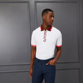 LOGO TECH PIQUÉ QUARTER ZIP SLIM FIT POLO image number 2