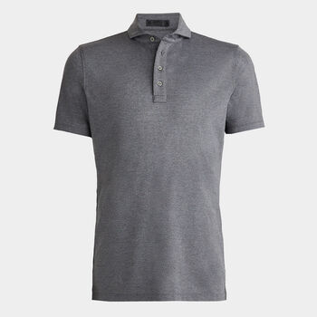 MÉLANGE RIB GUSSET TECH PIQUÉ MODERN SPREAD COLLAR POLO