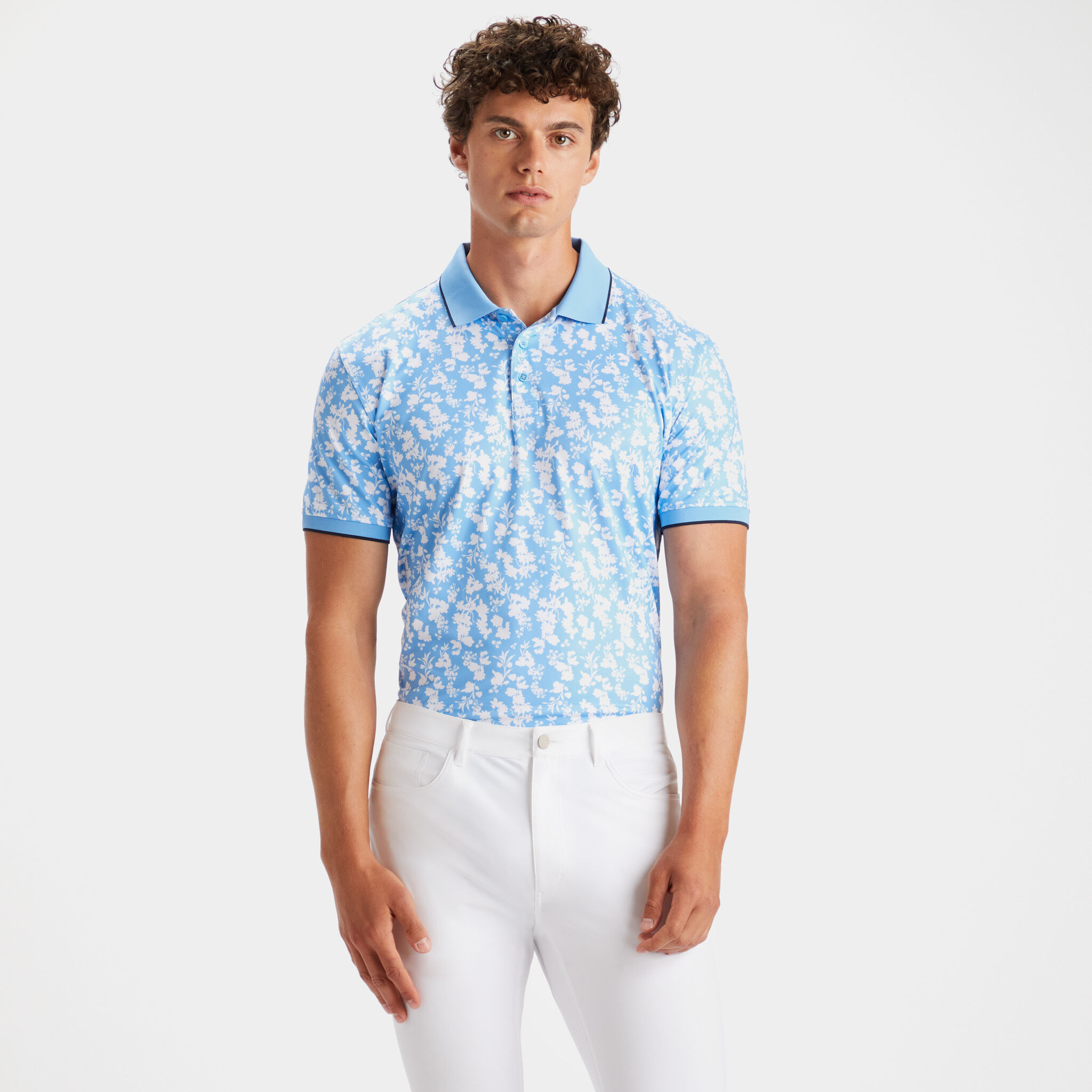 BLOSSOM RIB COLLAR TECH JERSEY SLIM FIT POLO - G/FORE