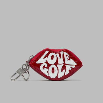 LOVE G CROC-EMBOSSED LEATHER COIN PURSE KEYCHAIN
