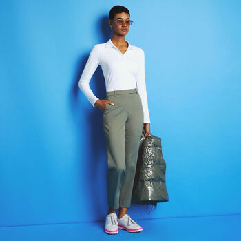 STRETCH TECH TWILL MID RISE STRAIGHT LEG TROUSER