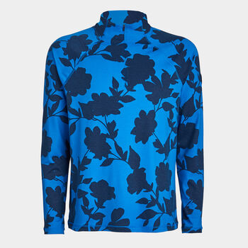 TONAL FLORAL LUXE QUARTER ZIP MID LAYER