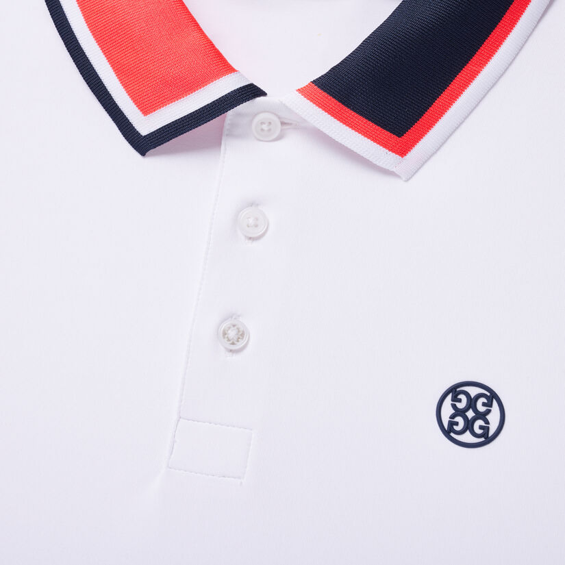 TWO TONE TECH JERSEY RIB COLLAR SLIM FIT POLO image number 6