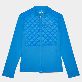 HYBRID QUILTED NYLON & TECH INTERLOCK SLIM FIT JACKET