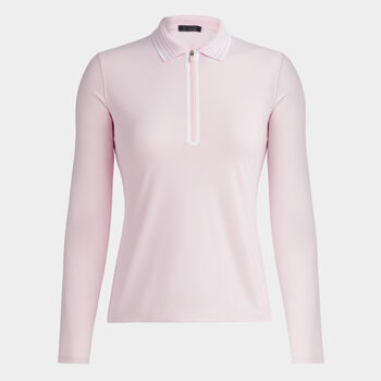 FEATHERWEIGHT SILKY TECH NYLON QUARTER ZIP POLO
