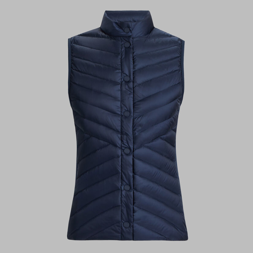 V-DOWN QUILTED STRETCH TECH INTERLOCK GILET image number 1