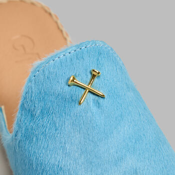 WOMEN'S METAL TEES PONY HAIR ESPADRILLE