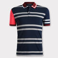 VARIEGATED STRIPE TECH JERSEY RIB COLLAR SLIM FIT POLO image number 1