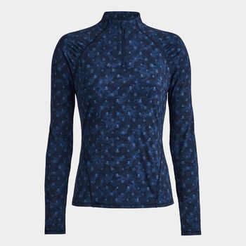 ICON CAMO SILKY TECH NYLON RUCHED QUARTER ZIP PULLOVER