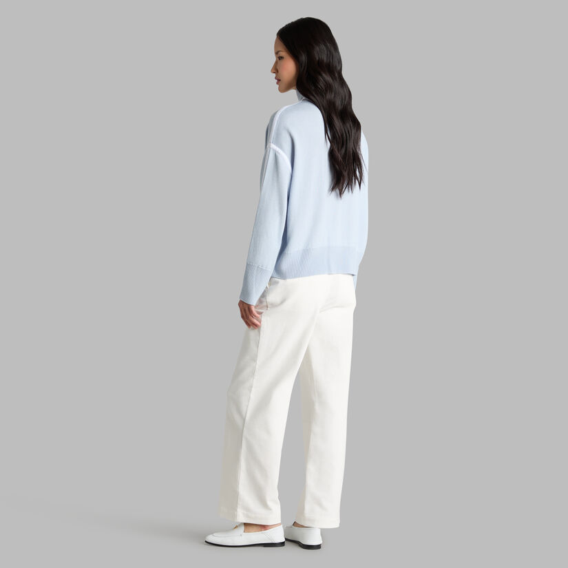 MERINO WOOL CONTRAST STRIPE TURTLENECK JUMPER image number 4