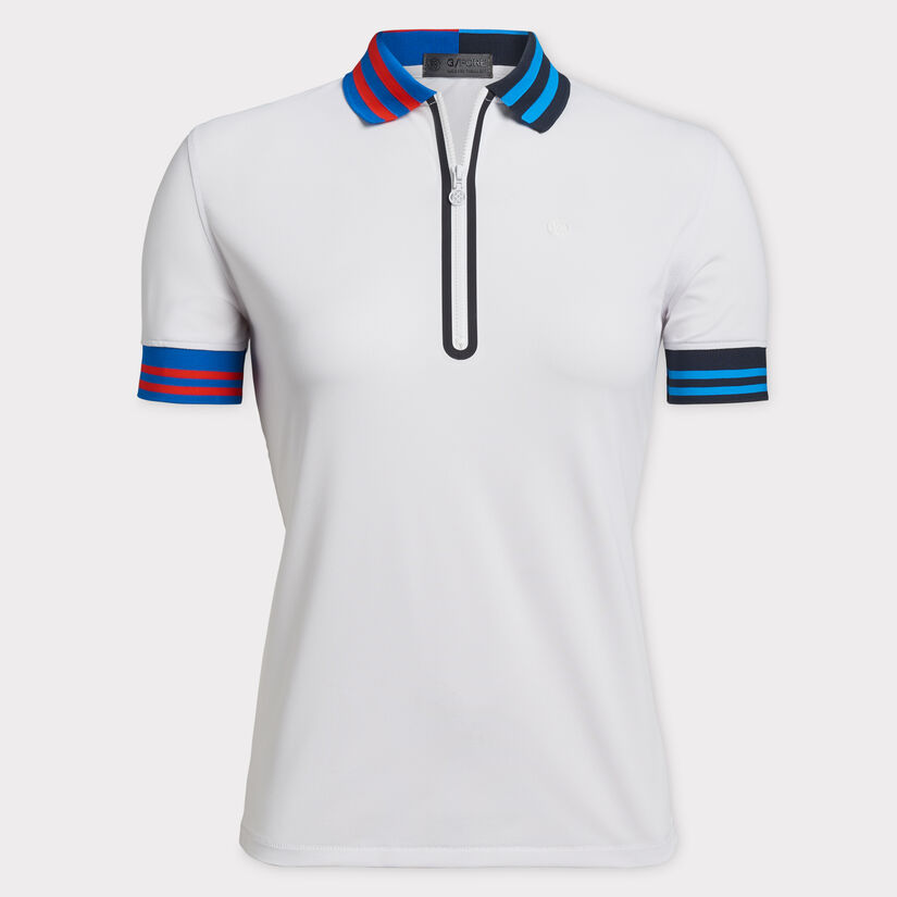 LOGO ZIP LIGHTWEIGHT PIQUÉ POLO image number 1