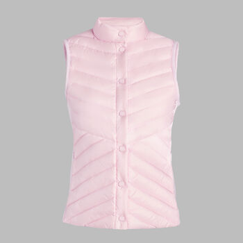 V-DOWN QUILTED STRETCH TECH INTERLOCK GILET