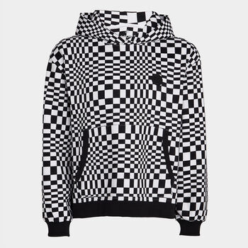 DISTORTED CHECK UNISEX FRENCH TERRY HOODIE