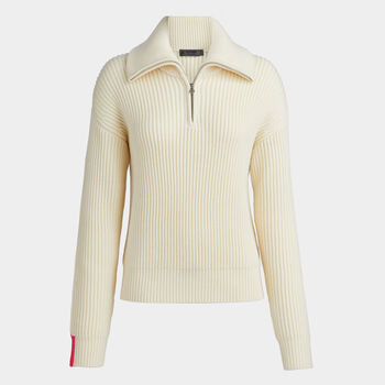 RIBBED FUNNEL NECK QUARTER ZIP JUMPER