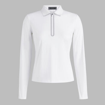 SILKY TECH NYLON LONG SLEEVE ZIP POLO