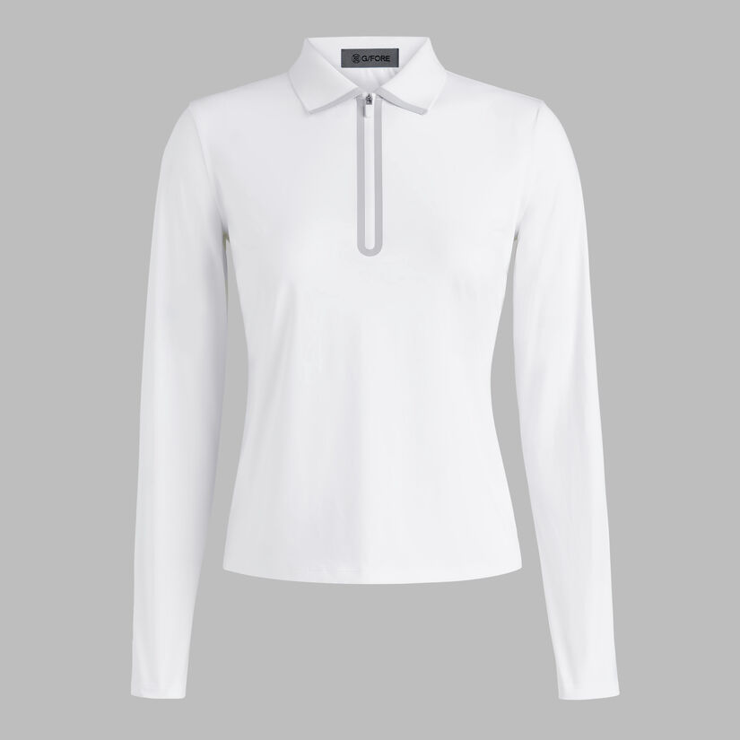 SILKY TECH NYLON LONG SLEEVE ZIP POLO image number 1