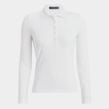 RIBBED TECH NYLON LONG SLEEVE POLO