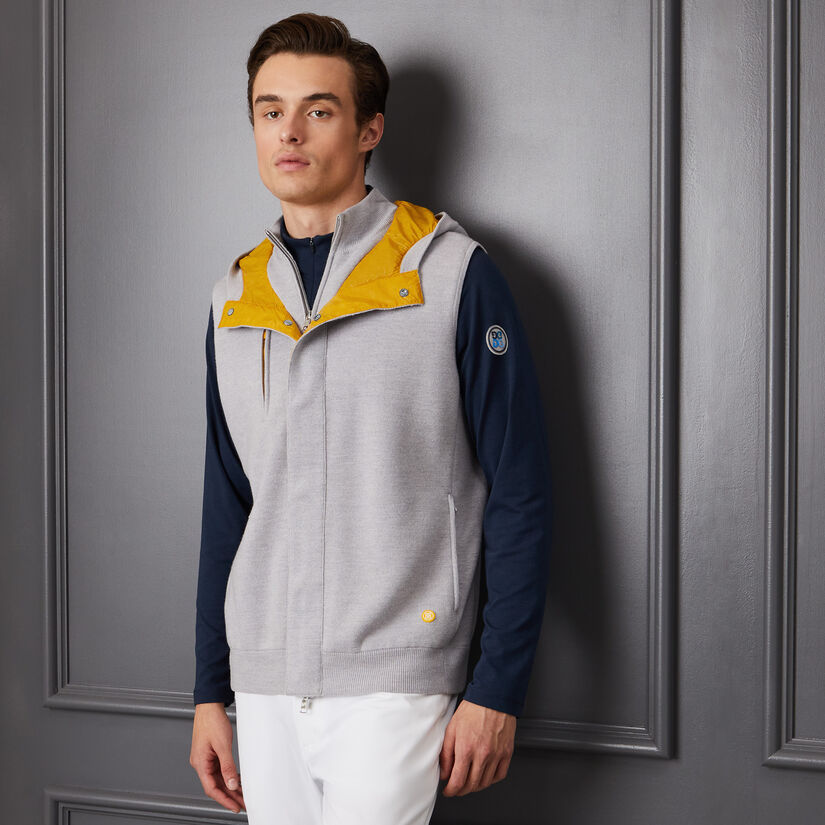 HOODED MERINO WOOL FULL ZIP GILET – G/FORE