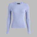 COTTON BLEND RIB KNIT FITTED TOP image number 1