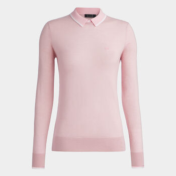 LAYERED MERINO WOOL POLO JUMPER