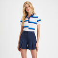 HIGH RISE PLEATED STRETCH TECH TWILL A-LINE SHORT image number 3