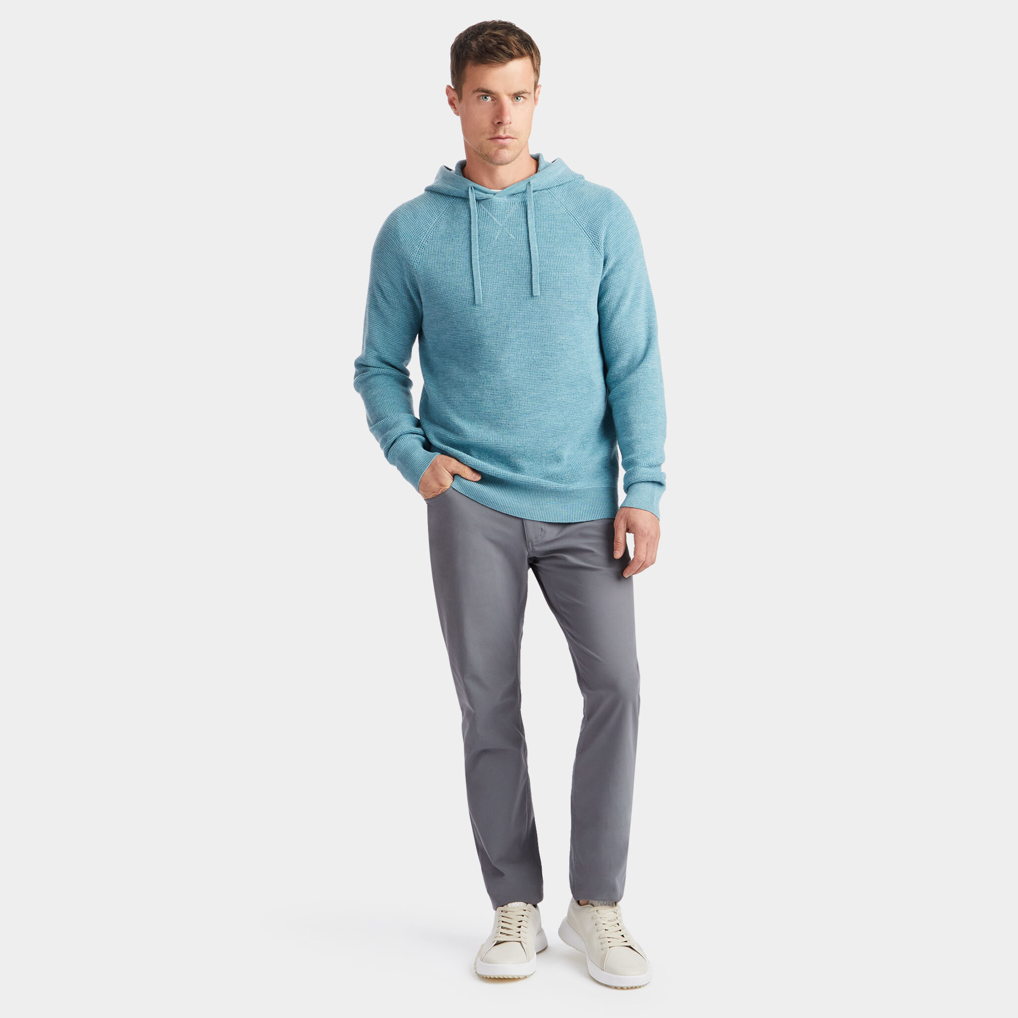 Merino wool hooded sweater on sale