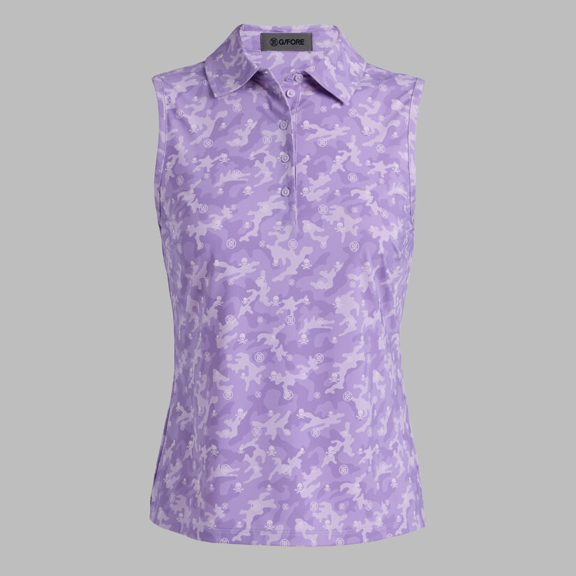 ICON CAMO SOFT TECH JERSEY SLEEVELESS POLO image number 1